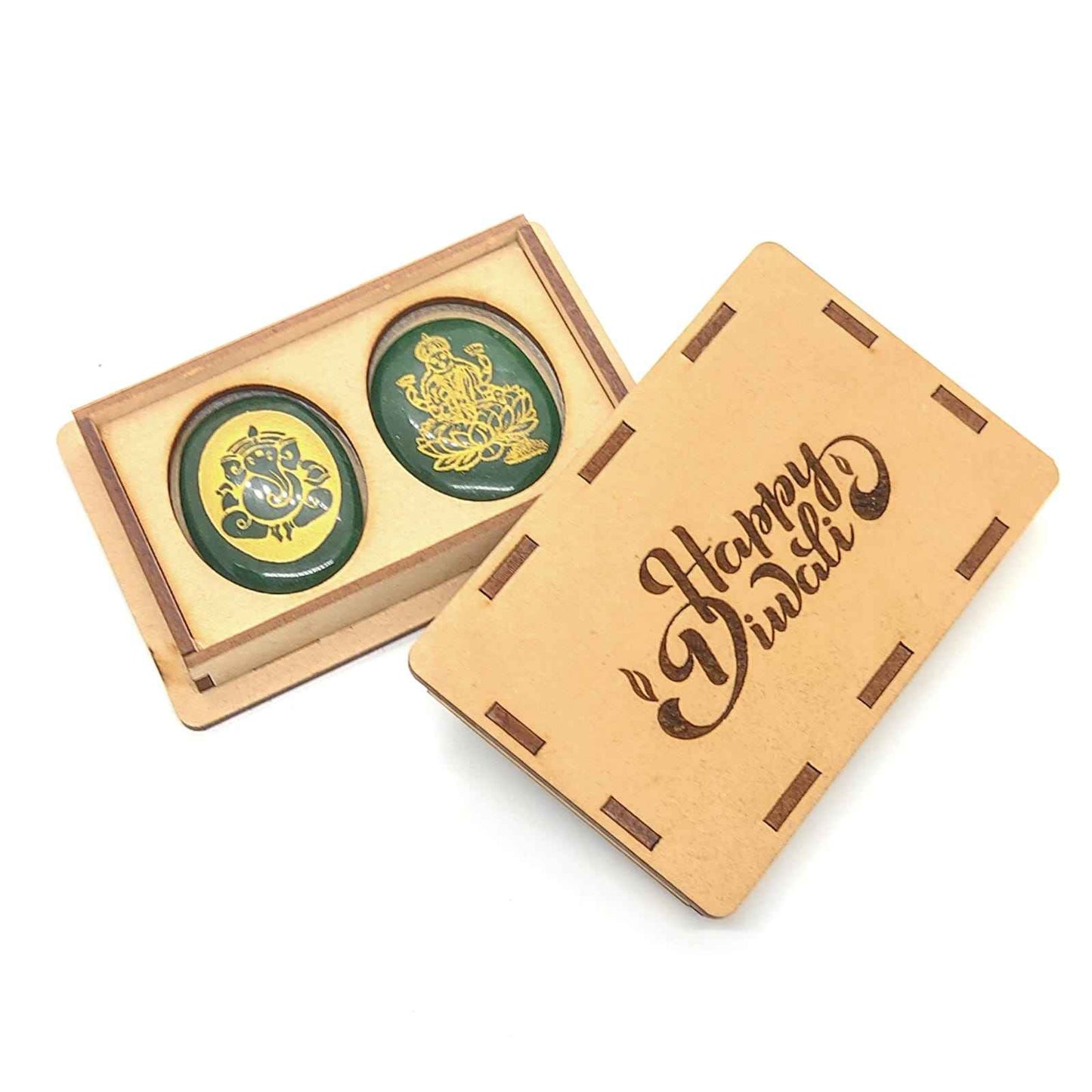 Green Jade Ganeshji Laxmiji Gift Box | Spiritual Diwali Gift Box
