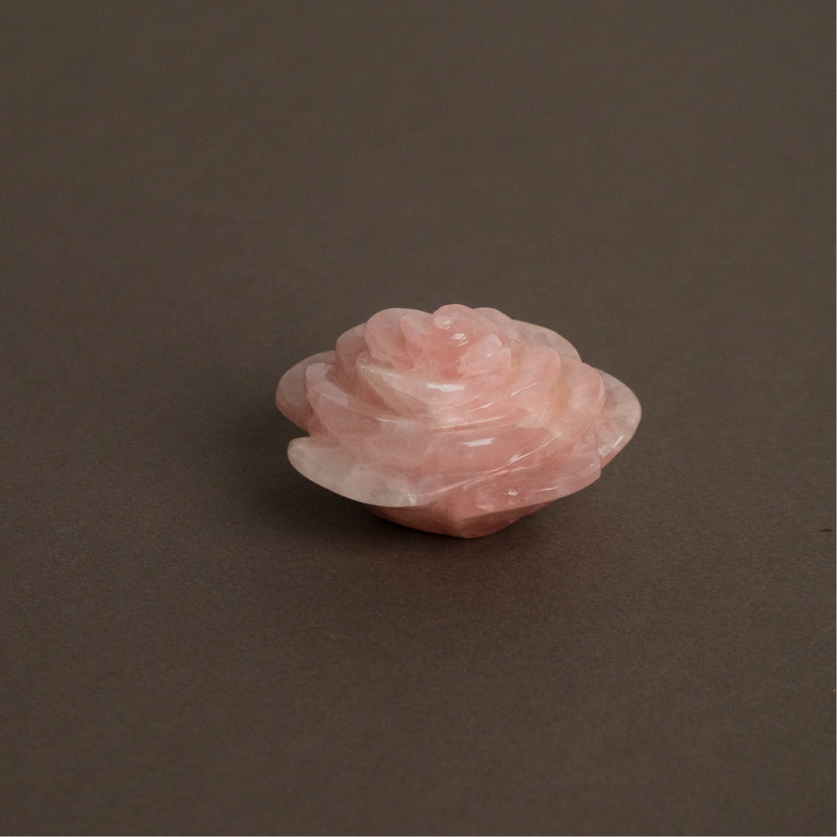 Carved Rose Quartz Flower