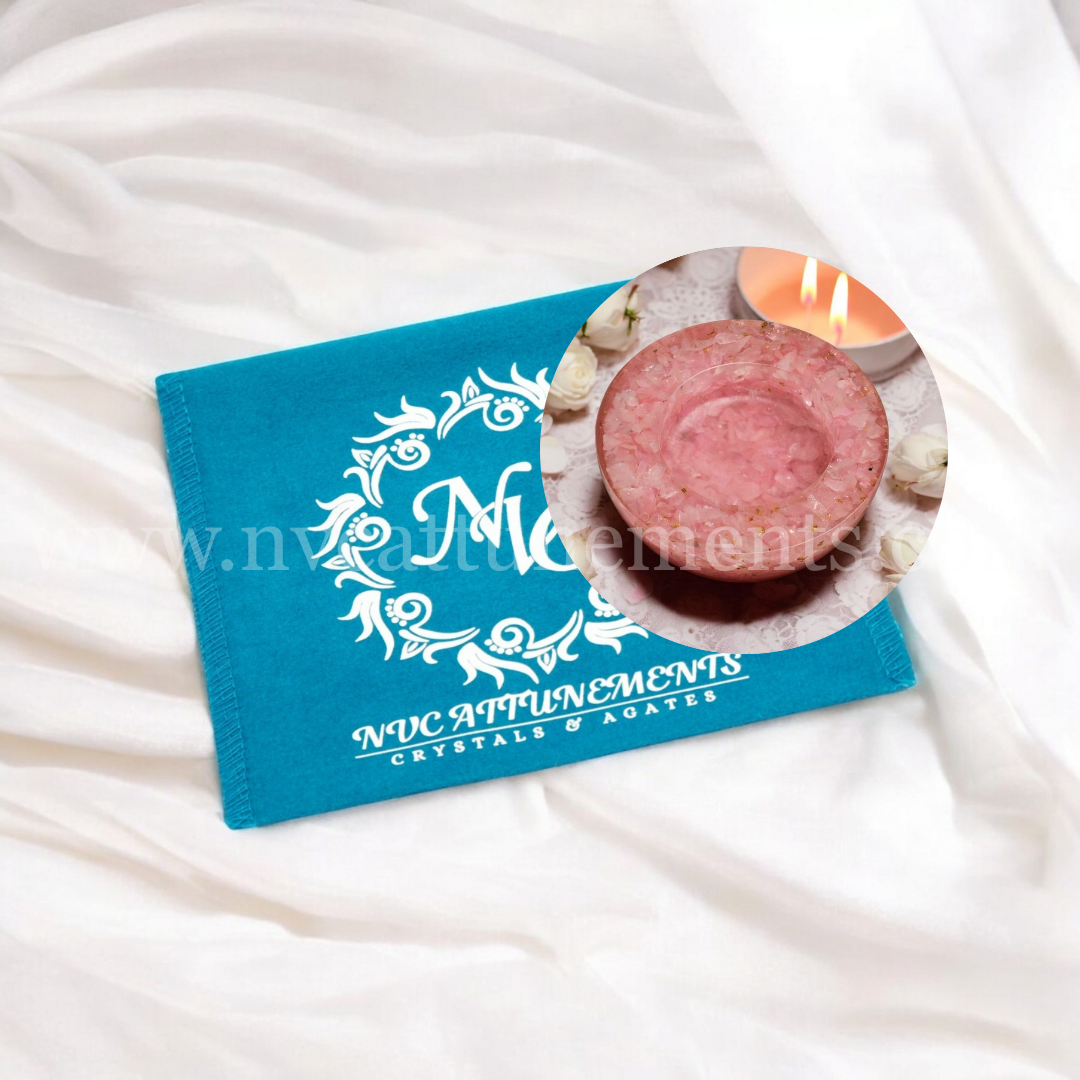 Rose Quartz Orgonite Candle Holder (Pack of 2)