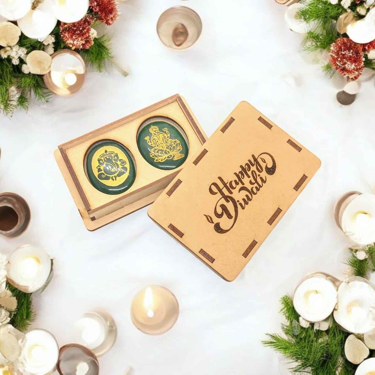 Green Jade Ganeshji Laxmiji Gift Box | Spiritual Diwali Gift Box