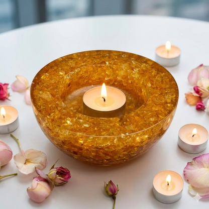 Citrine Orgonite Candle Holder (Pack of 1)
