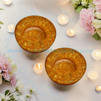 Citrine Orgonite Candle Holder (Pack of 2)