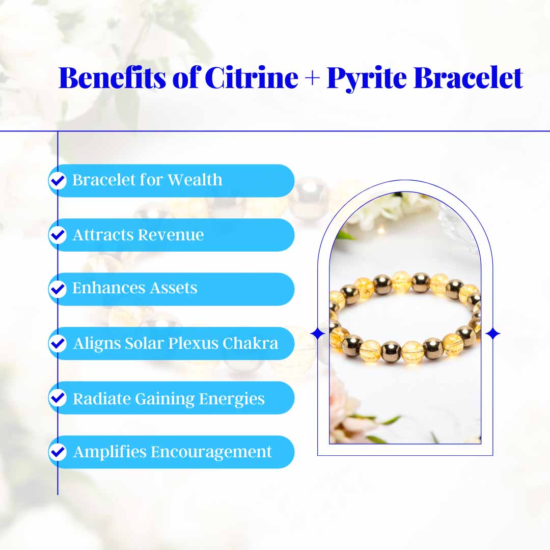 Citrine & Pyrite Crystal Bracelet