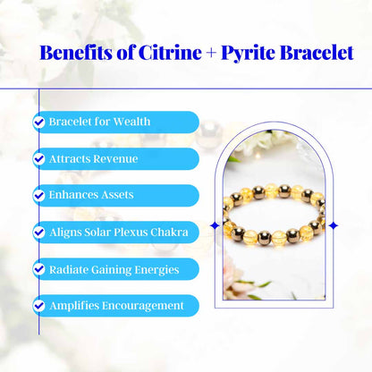 Citrine & Pyrite Crystal Bracelet