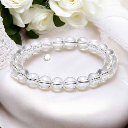 Clear Quartz Crystal Bracelet | Bead Size : 8mm with Certificate