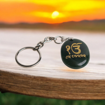 Ek Onkar Keychain / Keyring (Jade Stone)