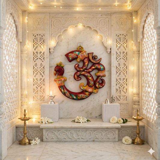 Beautiful Hand Painted OM Wall Hanging Decor (Multicolor)