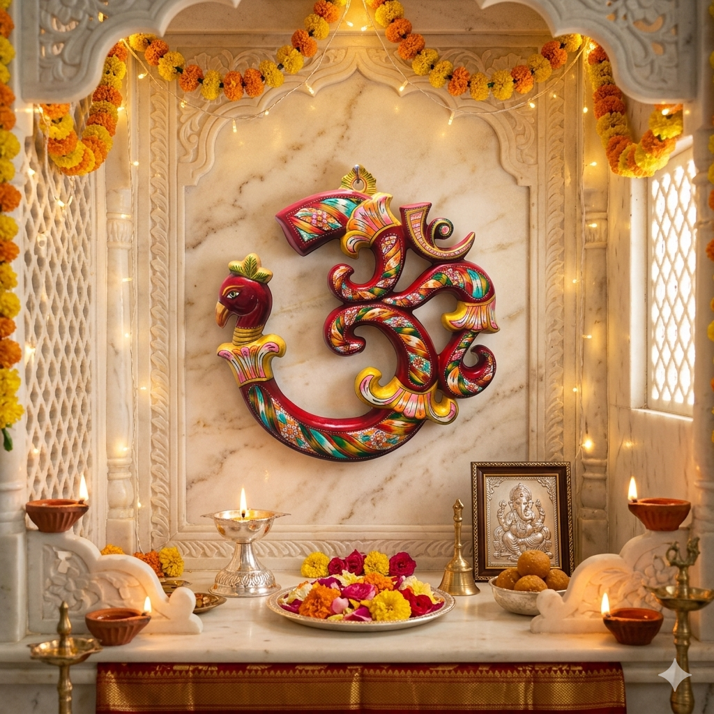 Beautiful Hand Painted OM Wall Hanging Decor (Multicolor)
