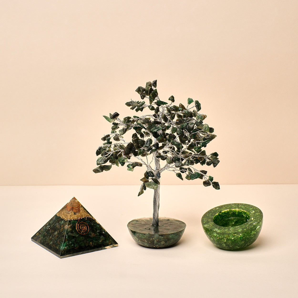 Jade Combo (Pyramid-tree-candle Holder)