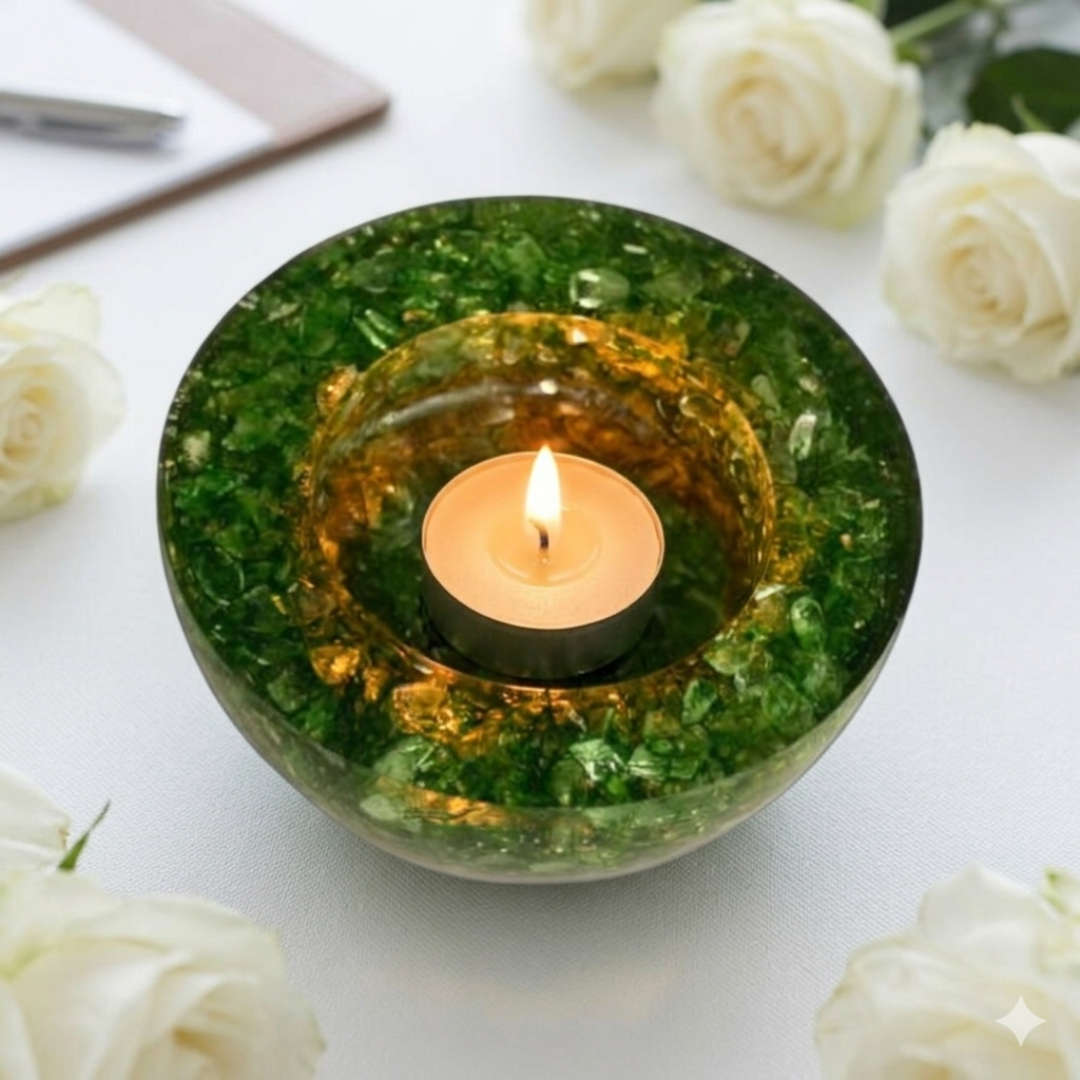 Jade Orgonite Candle Holder (Pack of 1)