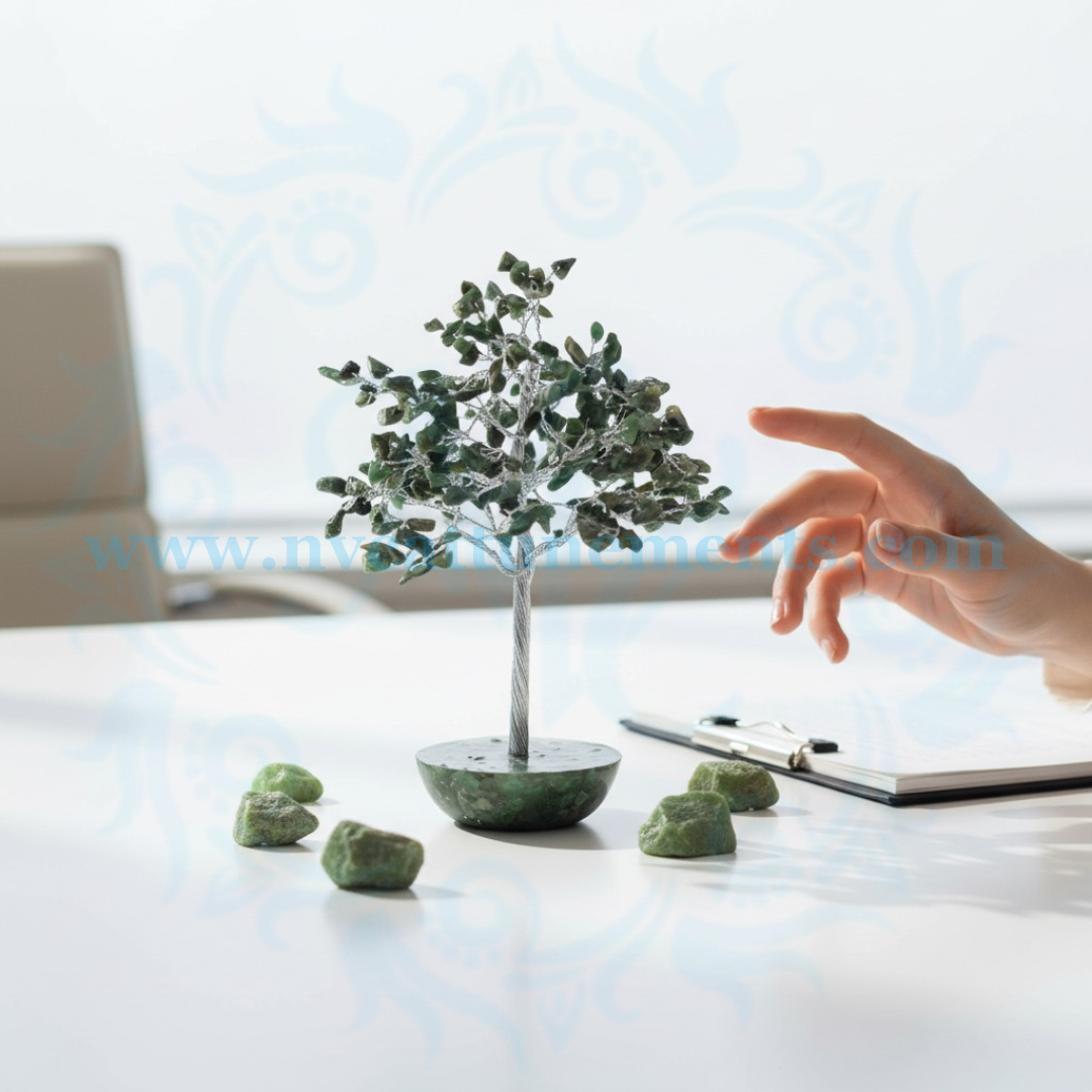 Green Jade Natural Crystal Stone Tree