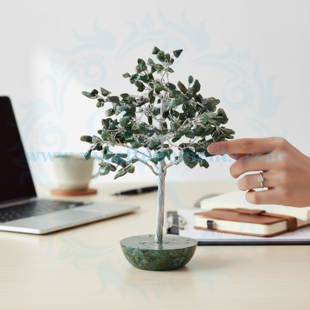 Green Jade Natural Crystal Stone Tree