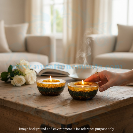 Money Magnet Orgonite Candle Holder (Pack of 2)