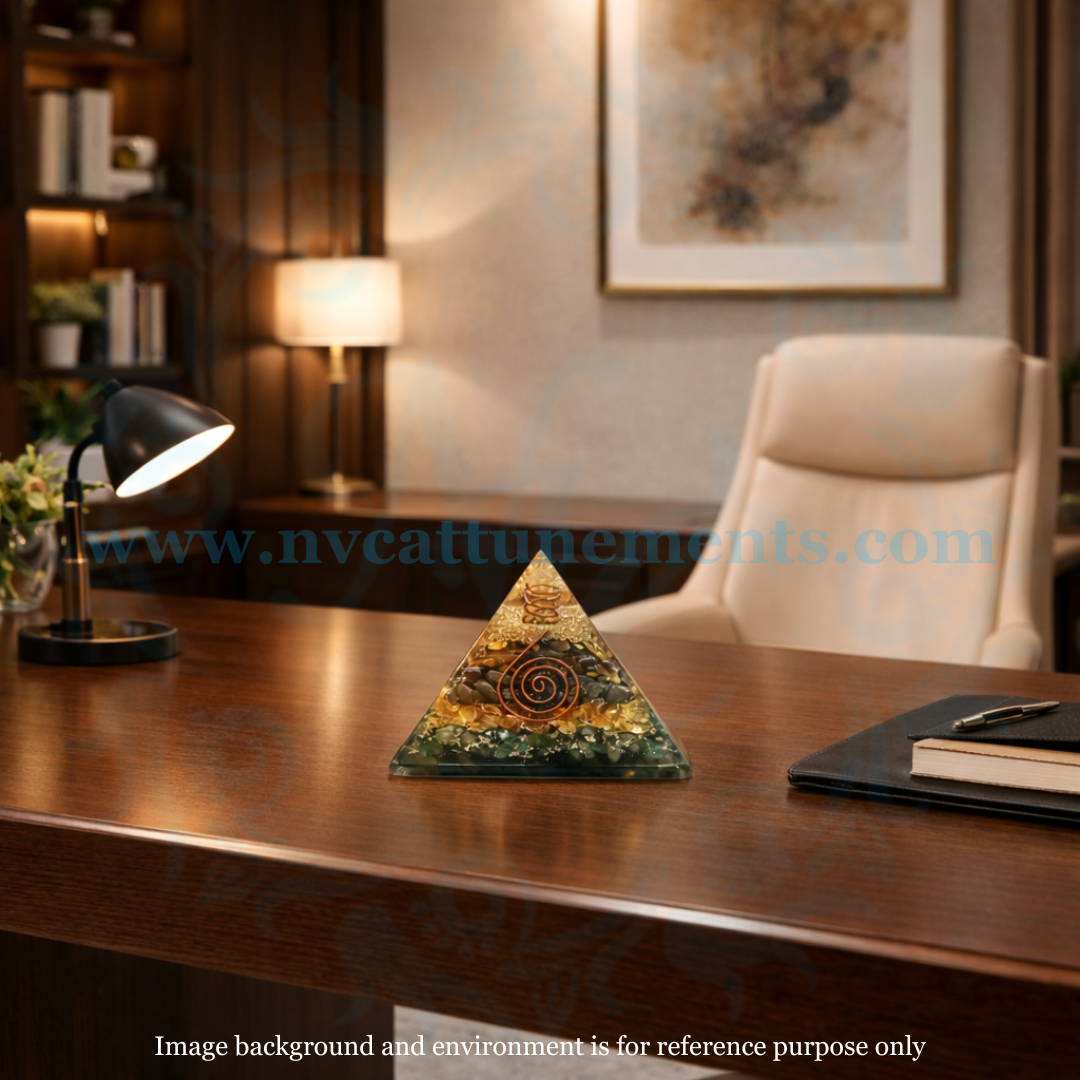 Money Magnet Natural Crystal Stone Orgonite Pyramid