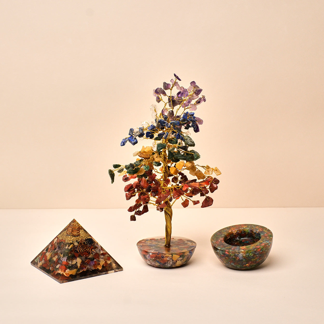 Seven Chakra Combo (Pyramid-tree-candle Holder)