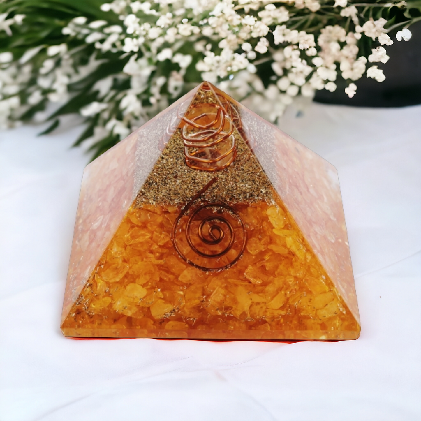 Citrine Orgone Crystal Pyramid