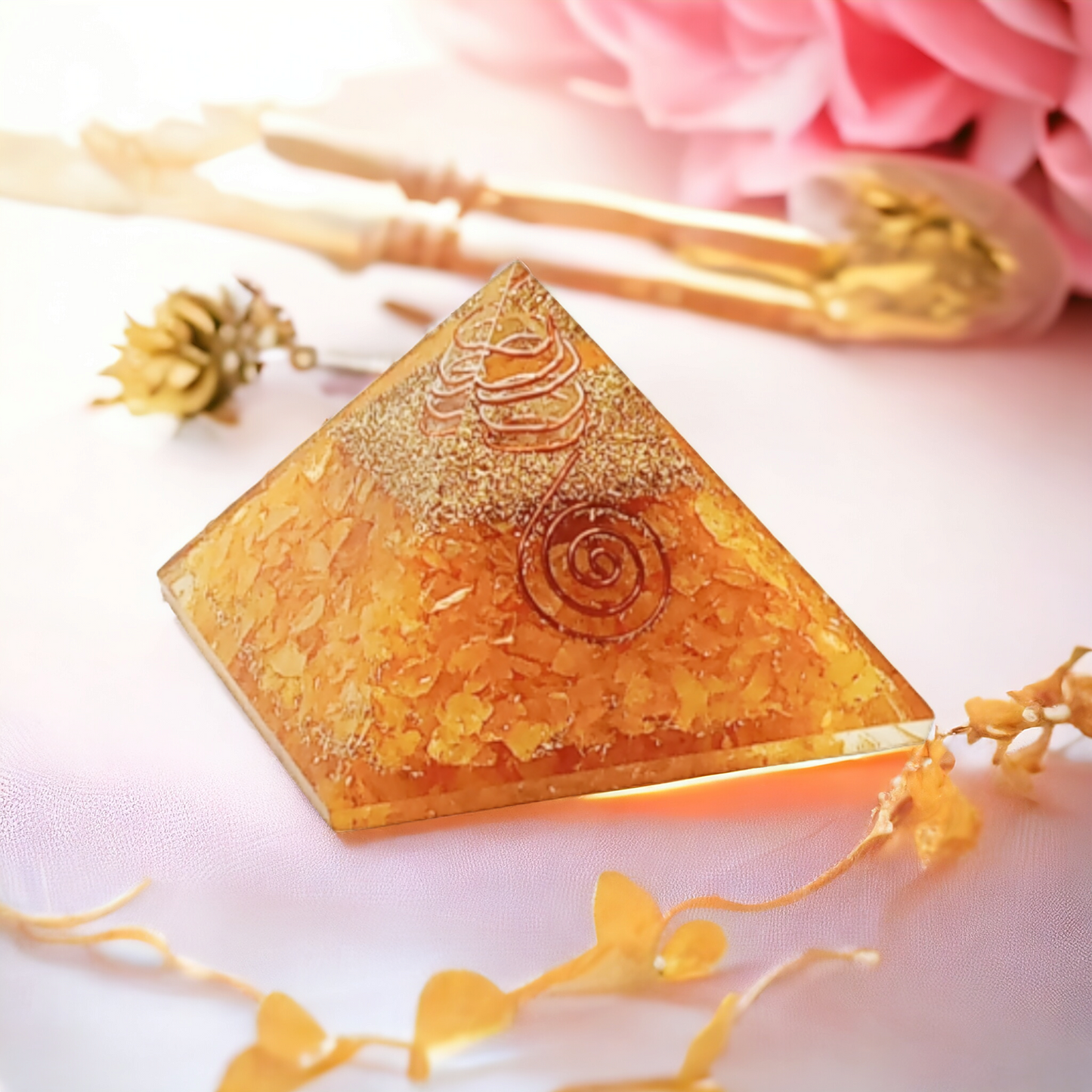 Citrine Orgone Crystal Pyramid