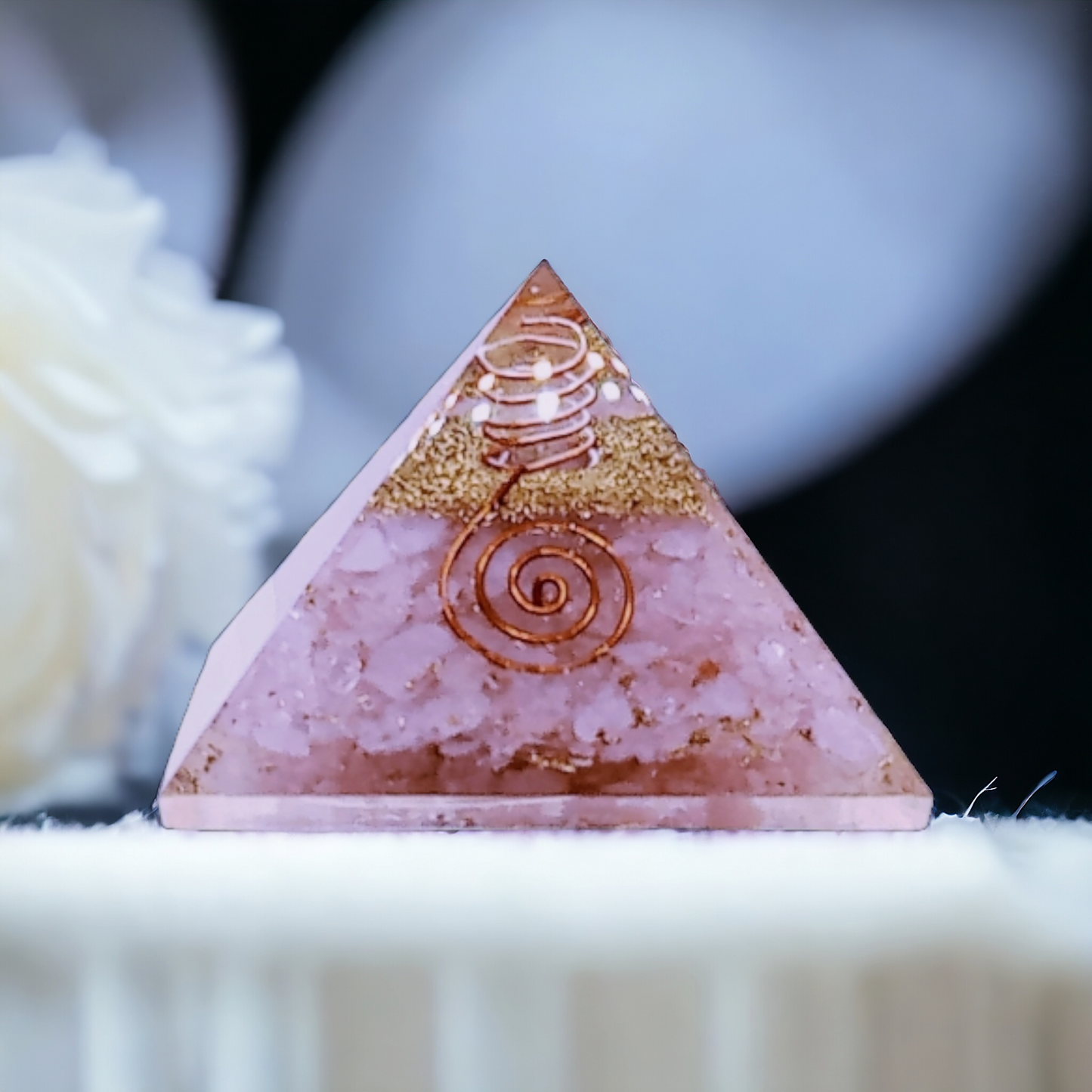 Rose Quartz Orgone Pyramid