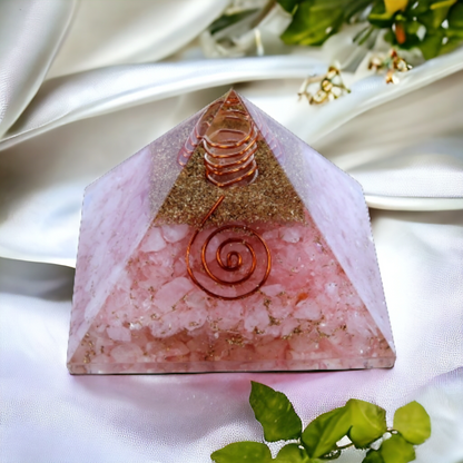 Rose Quartz Orgone Pyramid