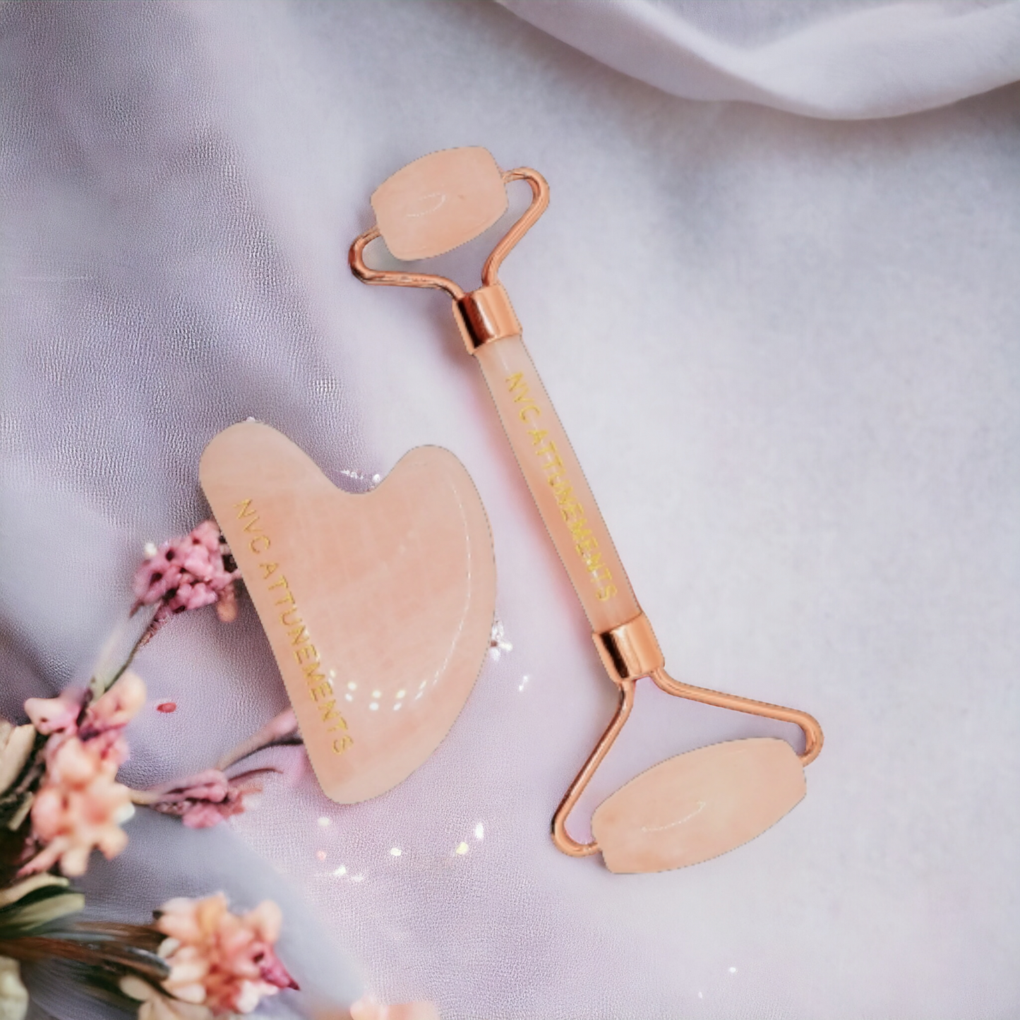 Rose Quartz Roller & Gua Sha Set