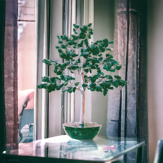 Green Jade Natural Crystal Stone Tree