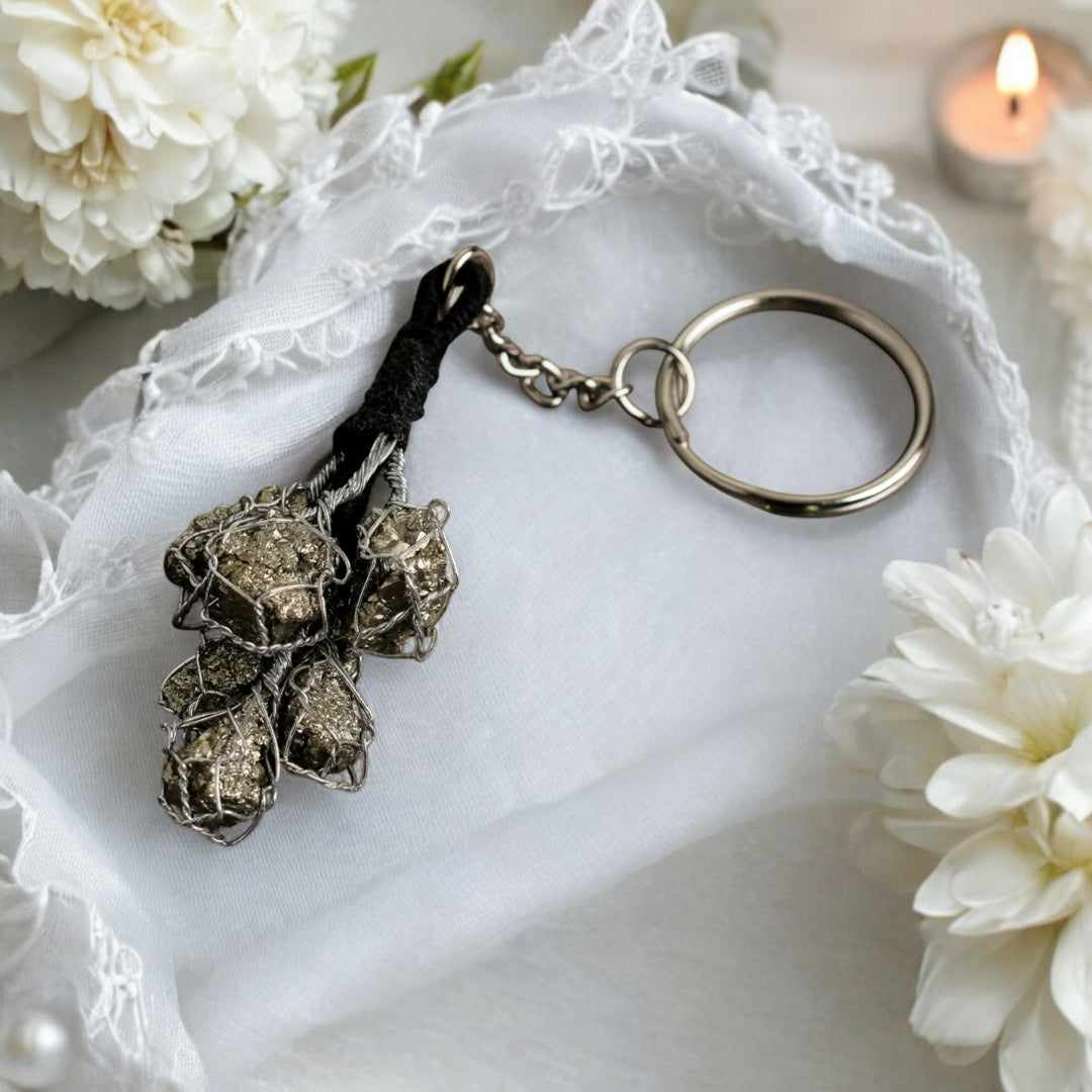 Raw Pyrite Keyring