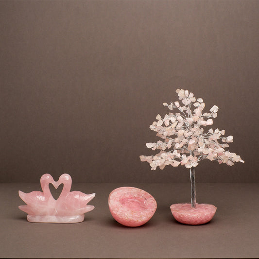 Love Box  (Rose Quartz Mandarian Duck - Candle Holder - Tree)