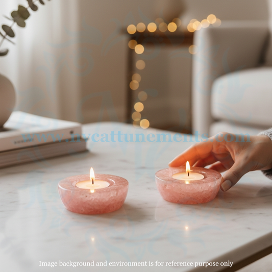 Rose Quartz Orgonite Candle Holder (Pack of 2)