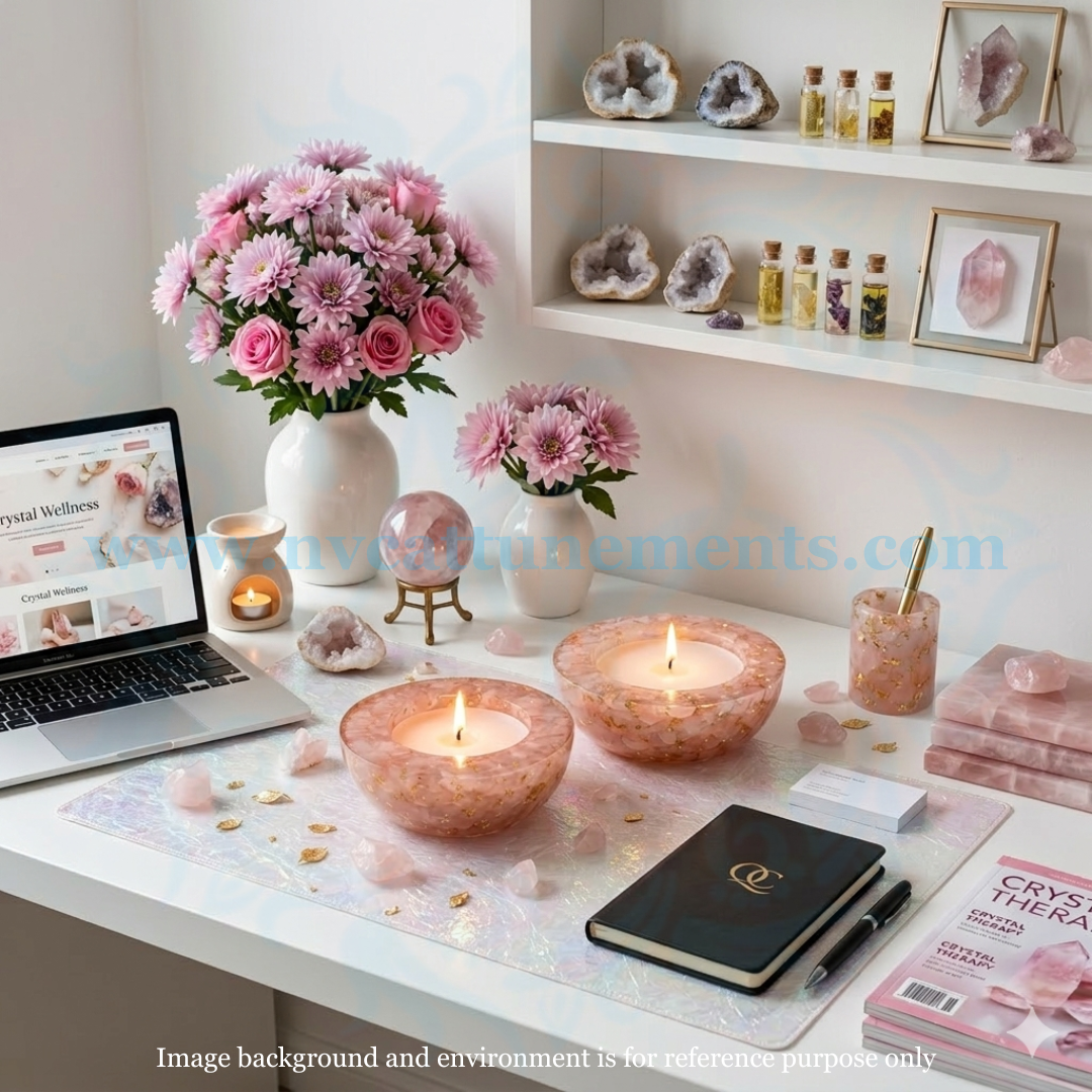 Rose Quartz Orgonite Candle Holder (Pack of 2)