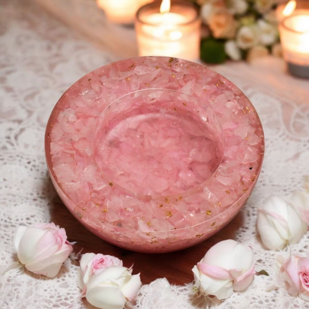 Rose Quartz Orgonite Candle Holder (Pack of 1)
