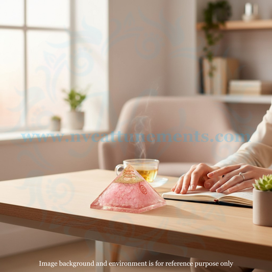 Rose Quartz Natural Crystal Stone Orgonite Pyramid