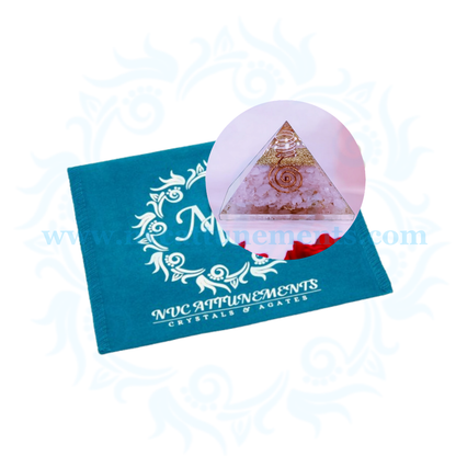 Rose Quartz Natural Crystal Stone Orgonite Pyramid