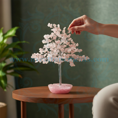 Rose Quartz Natural Crystal Stone Tree