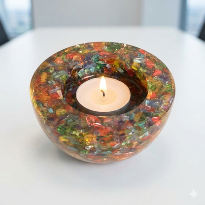 Seven Chakra Orgonite Candle Holder (Pack of 1)