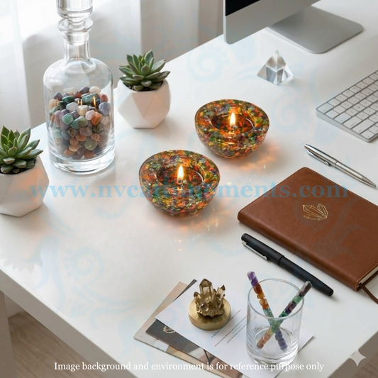 Seven Chakra Orgonite Candle Holder (Pack of 2)