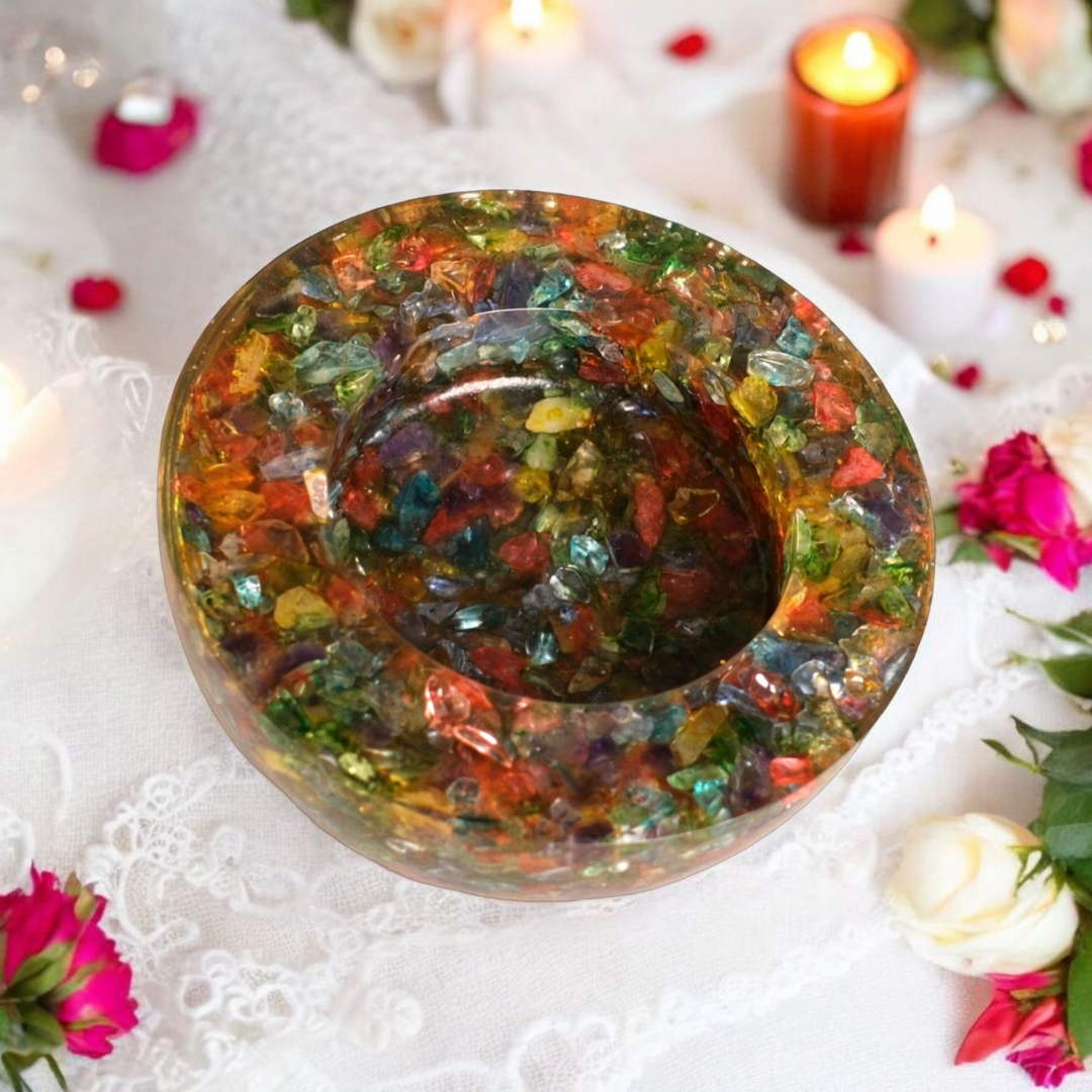 Seven Chakra Orgonite Candle Holder (Pack of 1)