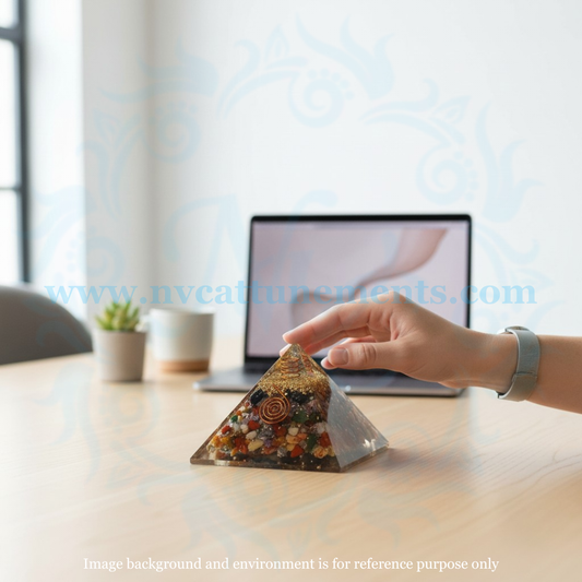 Seven Chakra Natural Crystal Stone Orgonite Pyramid