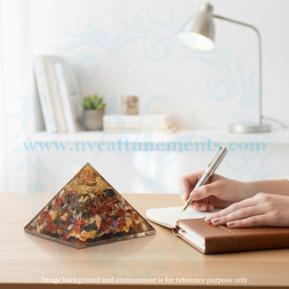 Seven Chakra Natural Crystal Stone Orgonite Pyramid