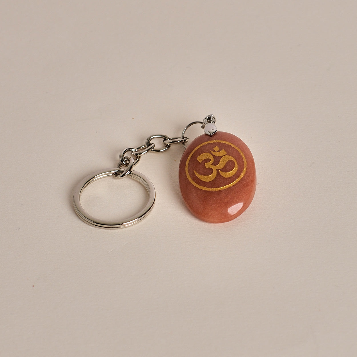 Om Keyring (Red Jasper Stone)