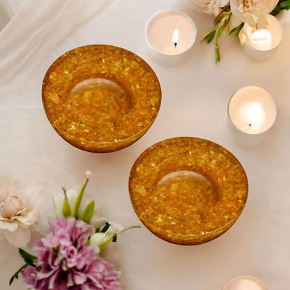 Citrine Orgonite Candle Holder (Pack of 2)