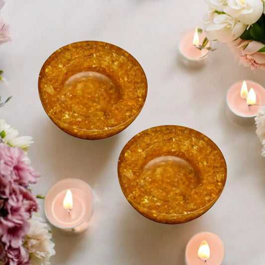 Citrine Orgonite Candle Holder (Pack of 2)