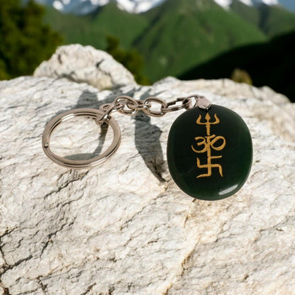 Trishakti Keychain / keyring (Jade Stone)