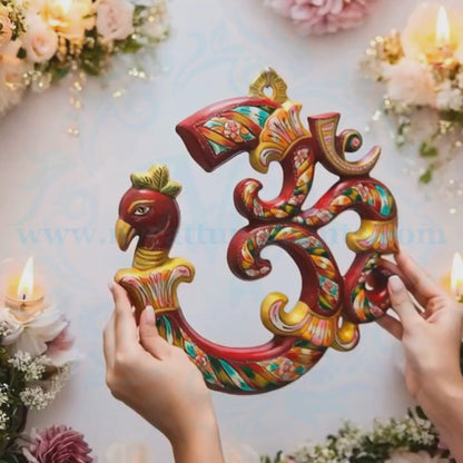 Beautiful Hand Painted OM Wall Hanging Decor (Multicolor)