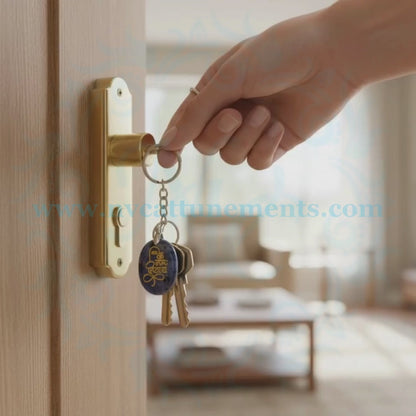 OM Namah Shivaya Engraved on Sodalite Stone Keychain